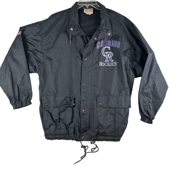 Apex One Other - Vintage Colorado Rockies Jacket Mens Large Black MLB Baseball Apex One 90s Retro